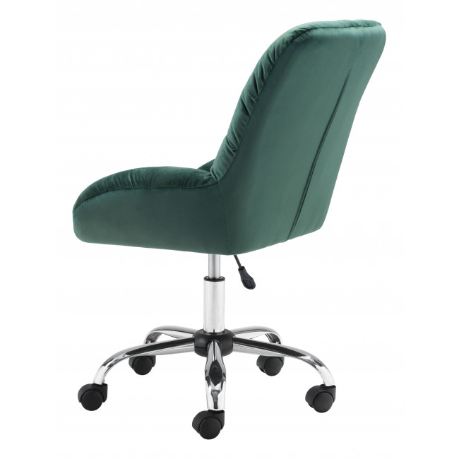 Extra Comfy Green Velvet Rolling Office Chair