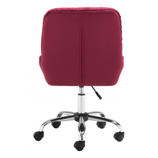 Extra Comfy Red Velvet Rolling Office Chair