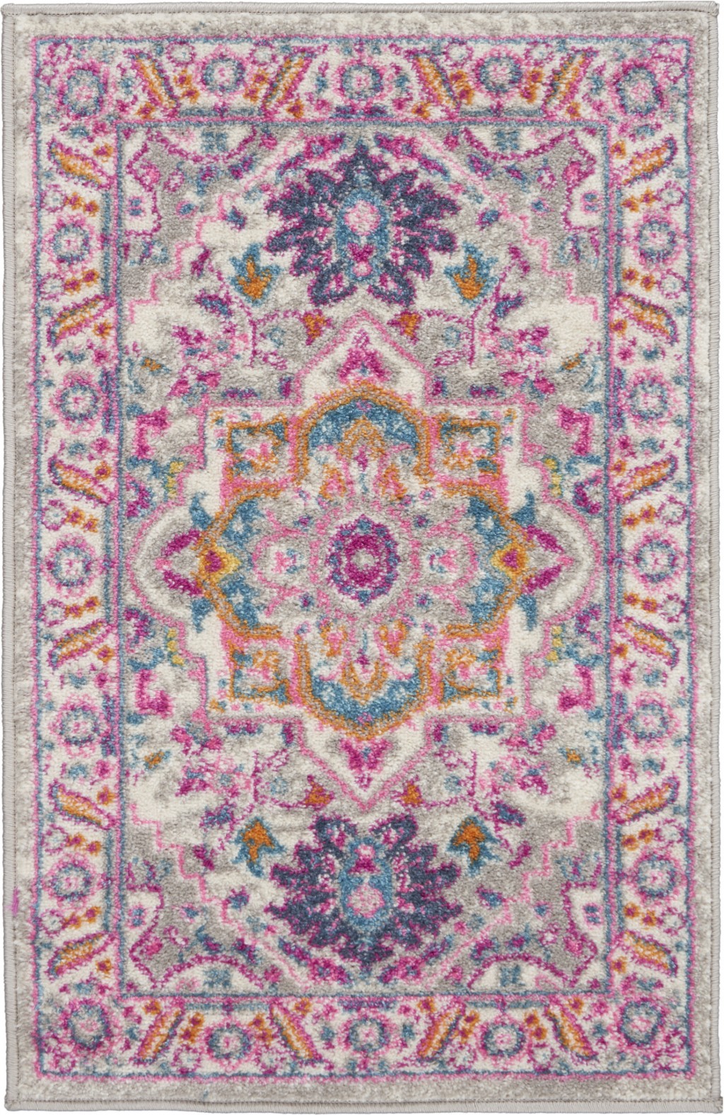 2' X 3' Pink And Gray Power Loom Area Rug-385491-1