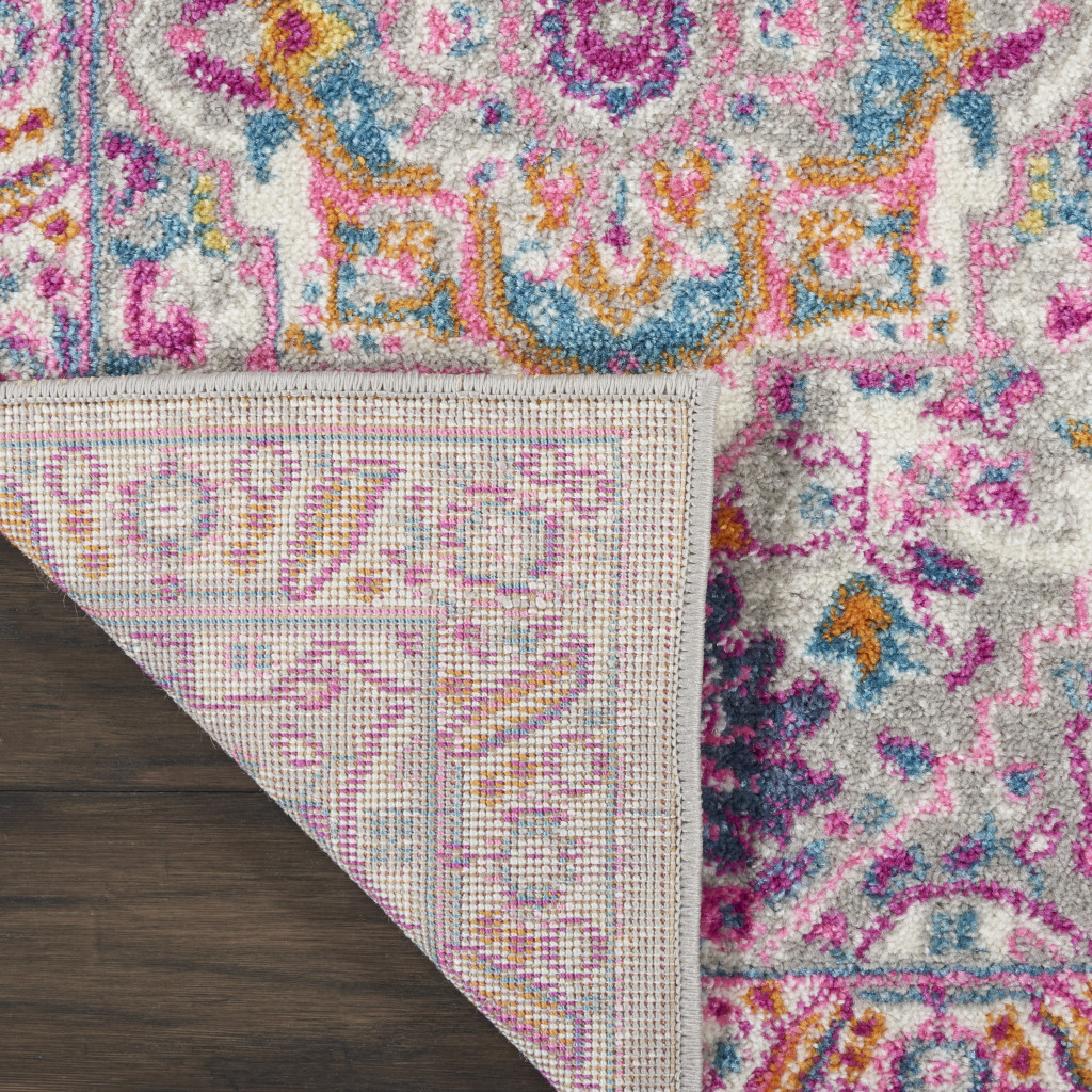 2" X 3" Pink And Gray Power Loom Area Rug