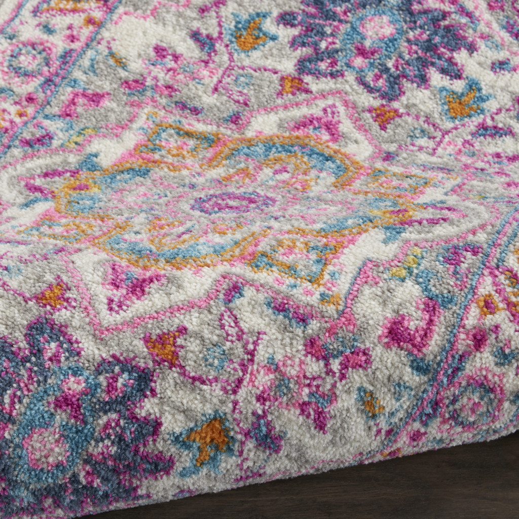 2" X 3" Pink And Gray Power Loom Area Rug