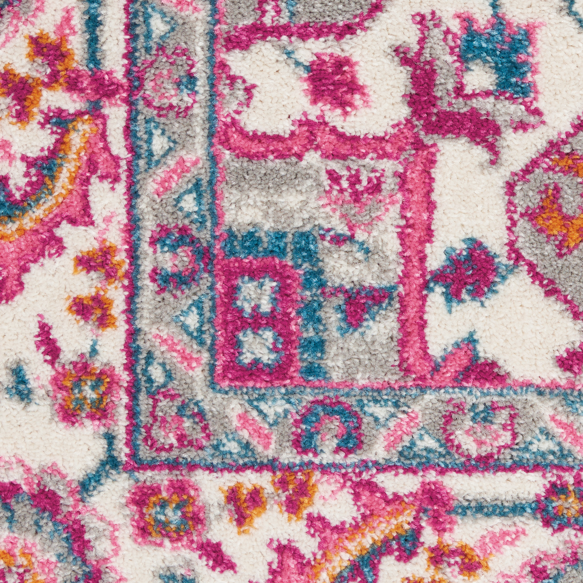 5" X 7" Pink And Gray Power Loom Area Rug