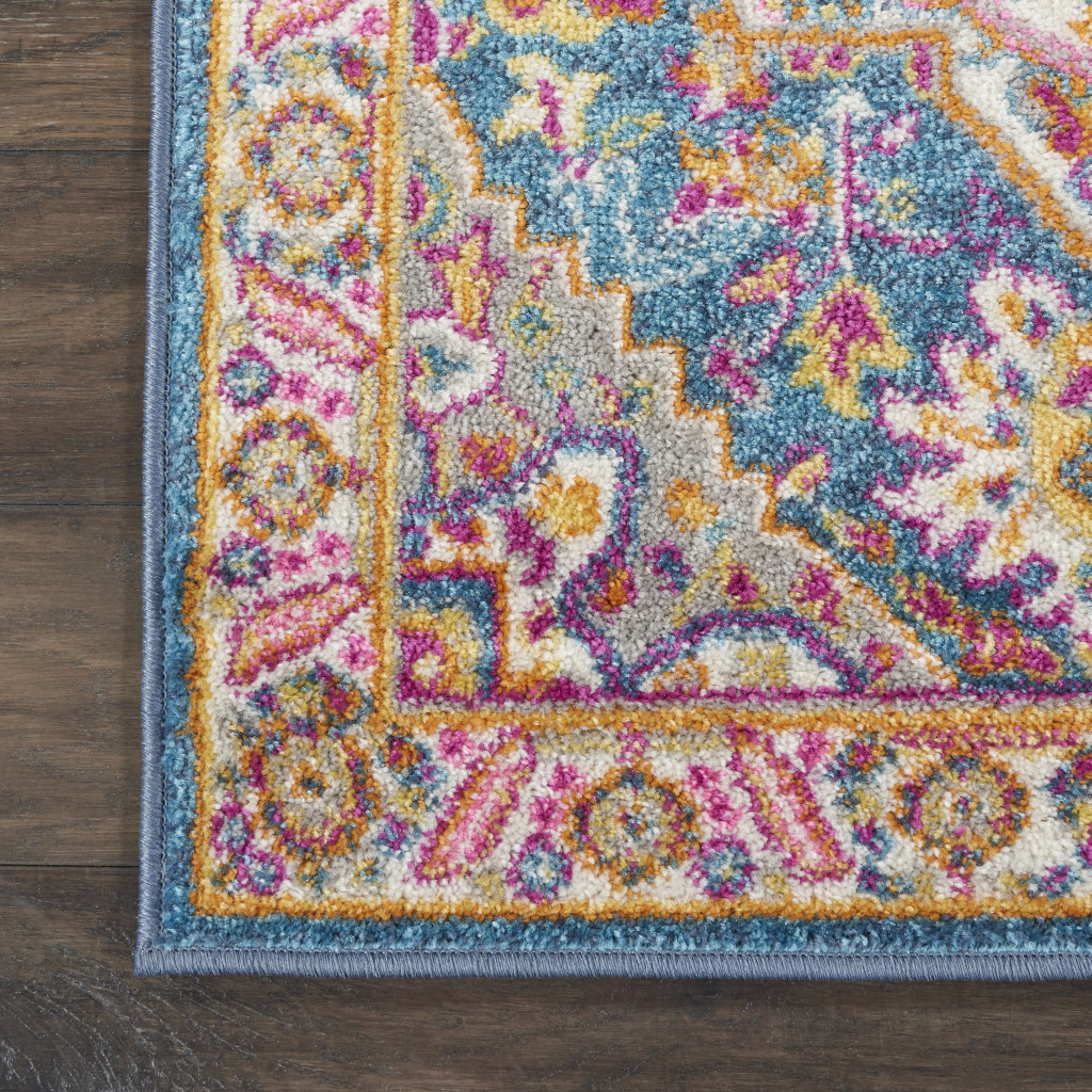 6" Teal Blue Power Loom Runner Rug