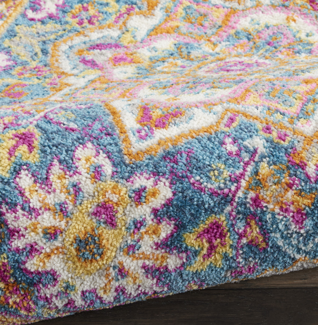 8" Teal Blue Power Loom Runner Rug