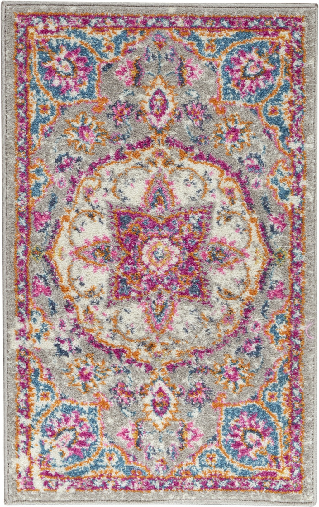 2' X 3' Pink And Gray Power Loom Area Rug-385516-1