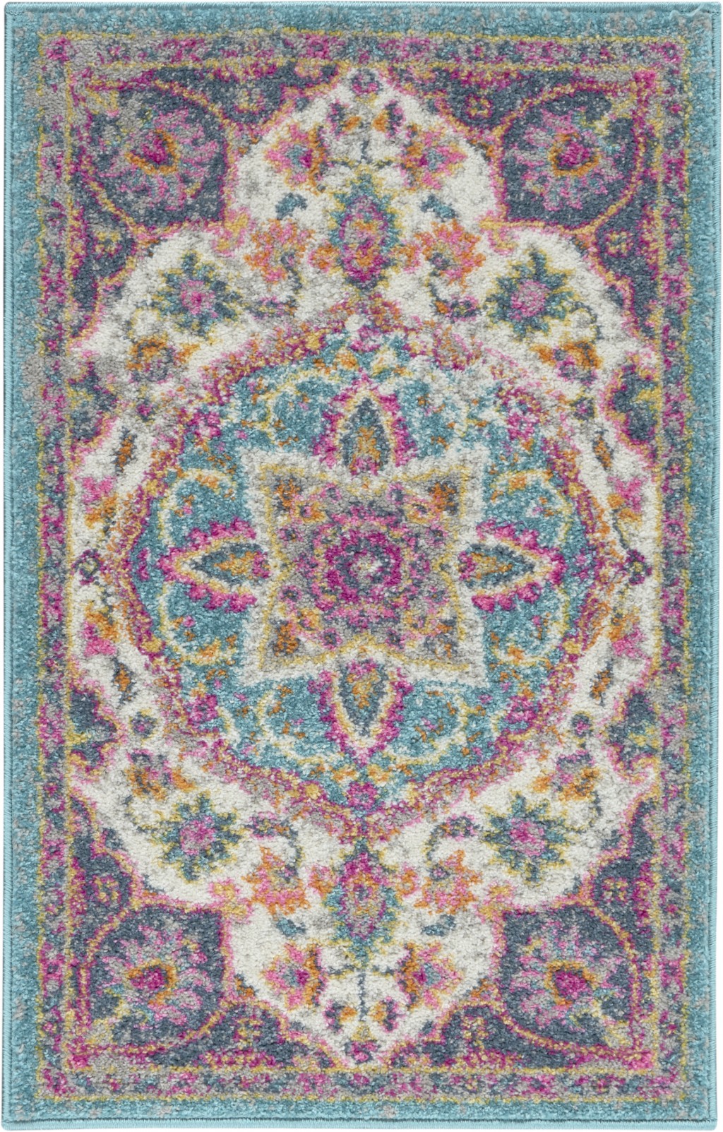 2' X 3' Pink And Green Dhurrie Area Rug-385526-1