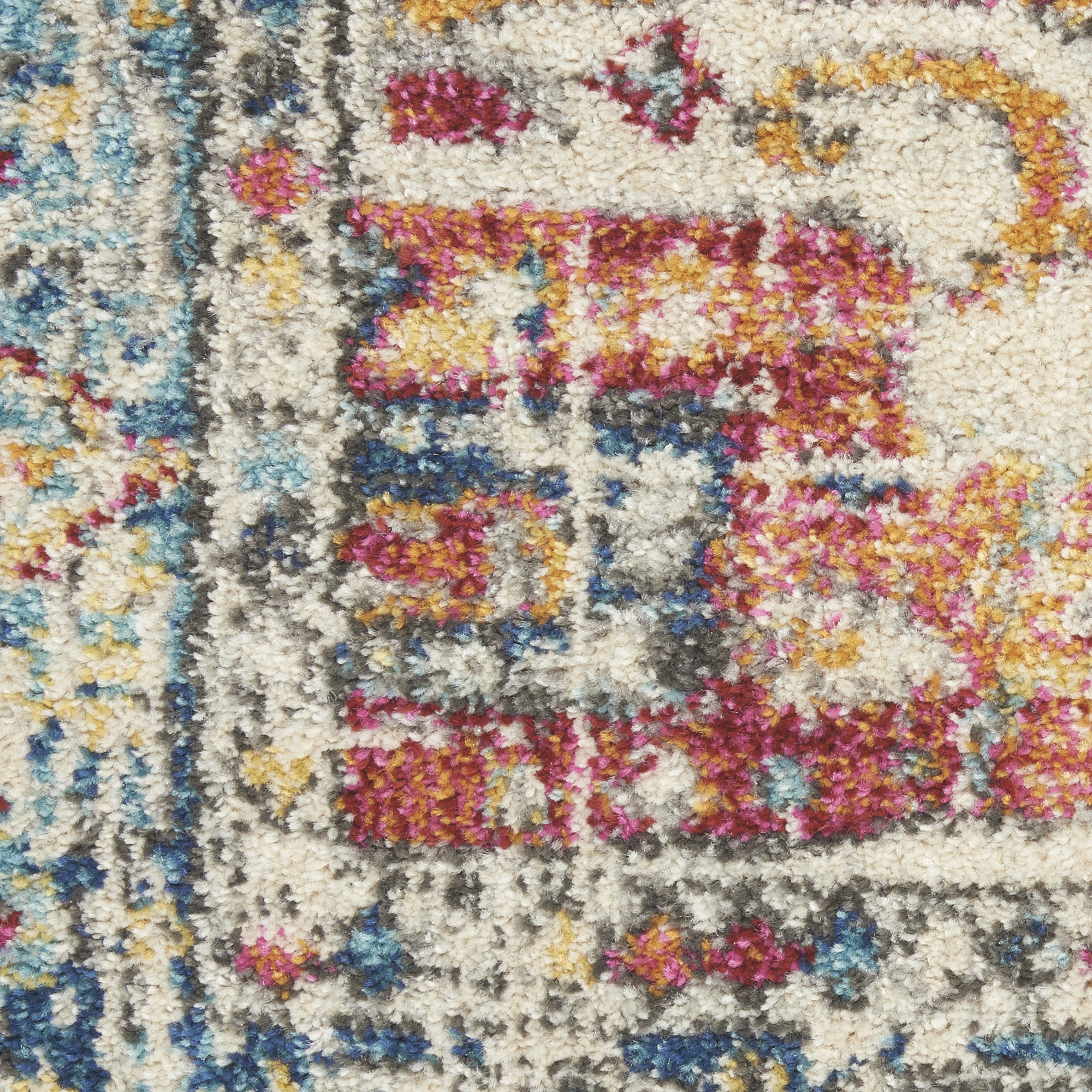 2" X 3" Blue And Ivory Power Loom Area Rug
