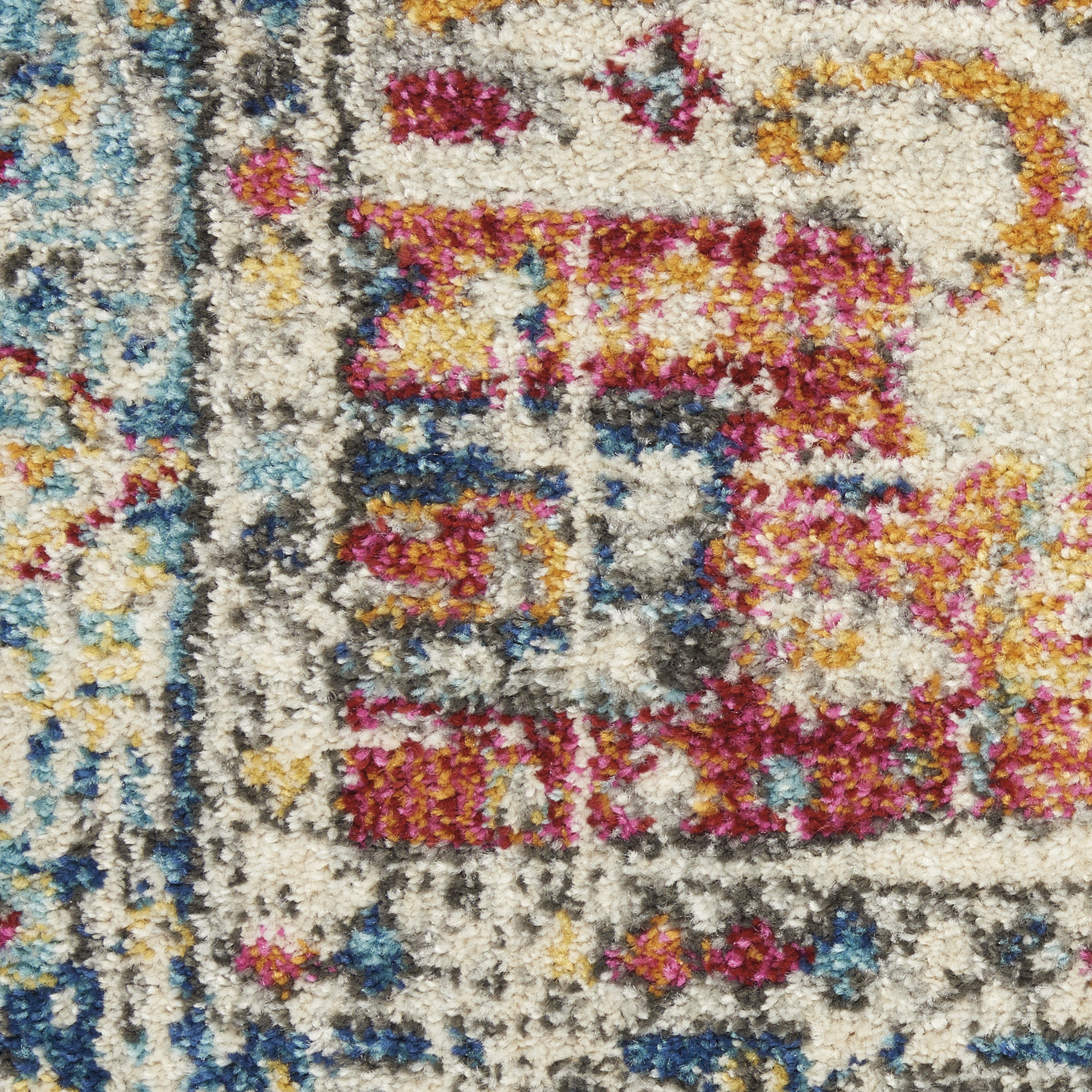 5" X 7" Blue And Ivory Power Loom Area Rug