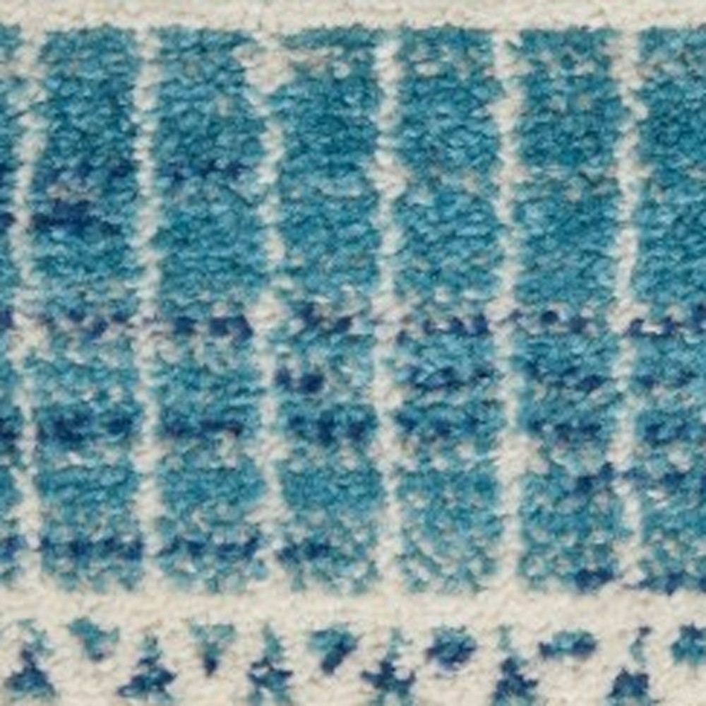 5" X 7" Navy Blue Southwestern Power Loom Area Rug