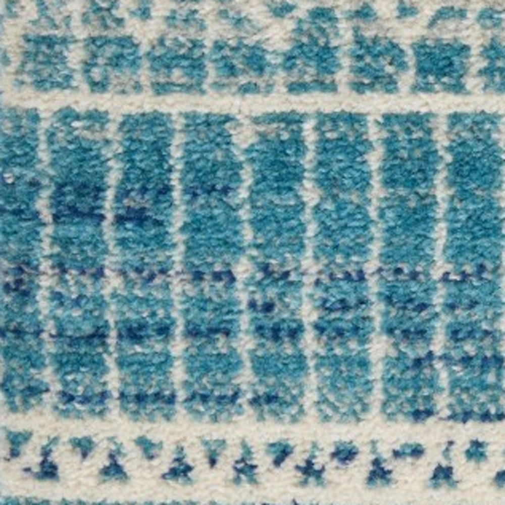 5" X 7" Navy Blue Southwestern Power Loom Area Rug