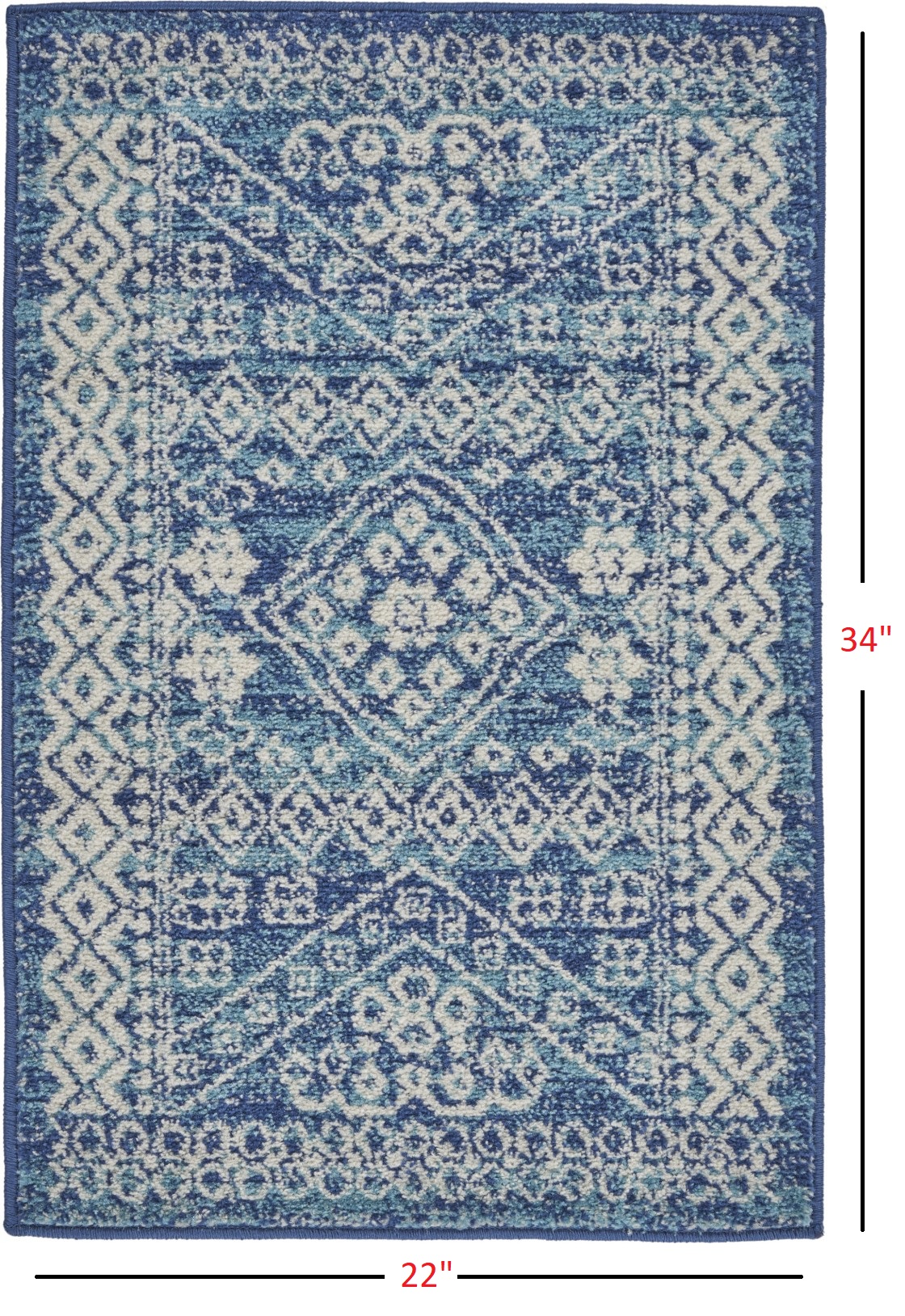 2" X 3" Navy Blue Power Loom Area Rug