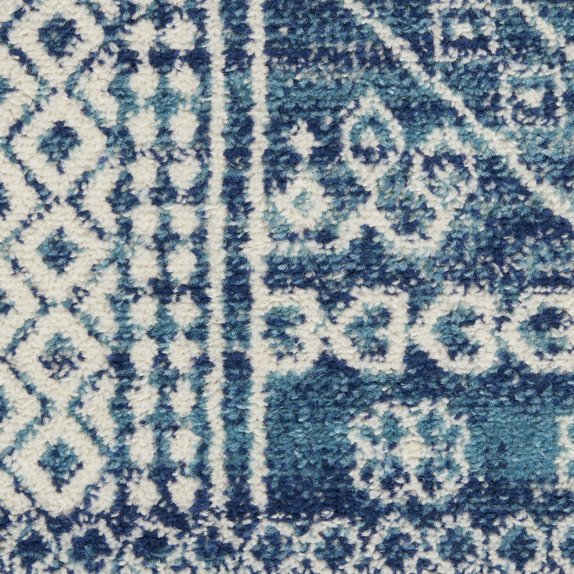 8" Navy Blue Shag Power Loom Runner Rug