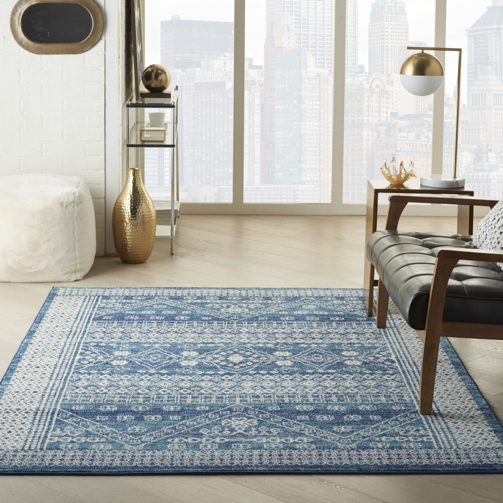 4" X 6" Navy Blue Power Loom Area Rug