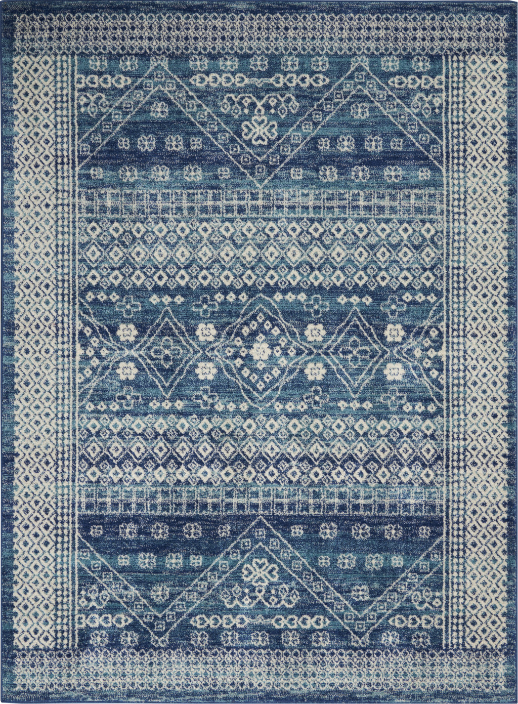 5" X 7" Navy Blue Power Loom Area Rug