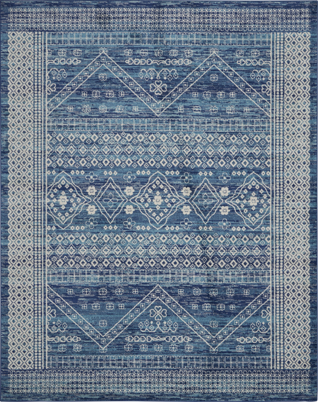 7" X 10" Navy Blue Power Loom Area Rug