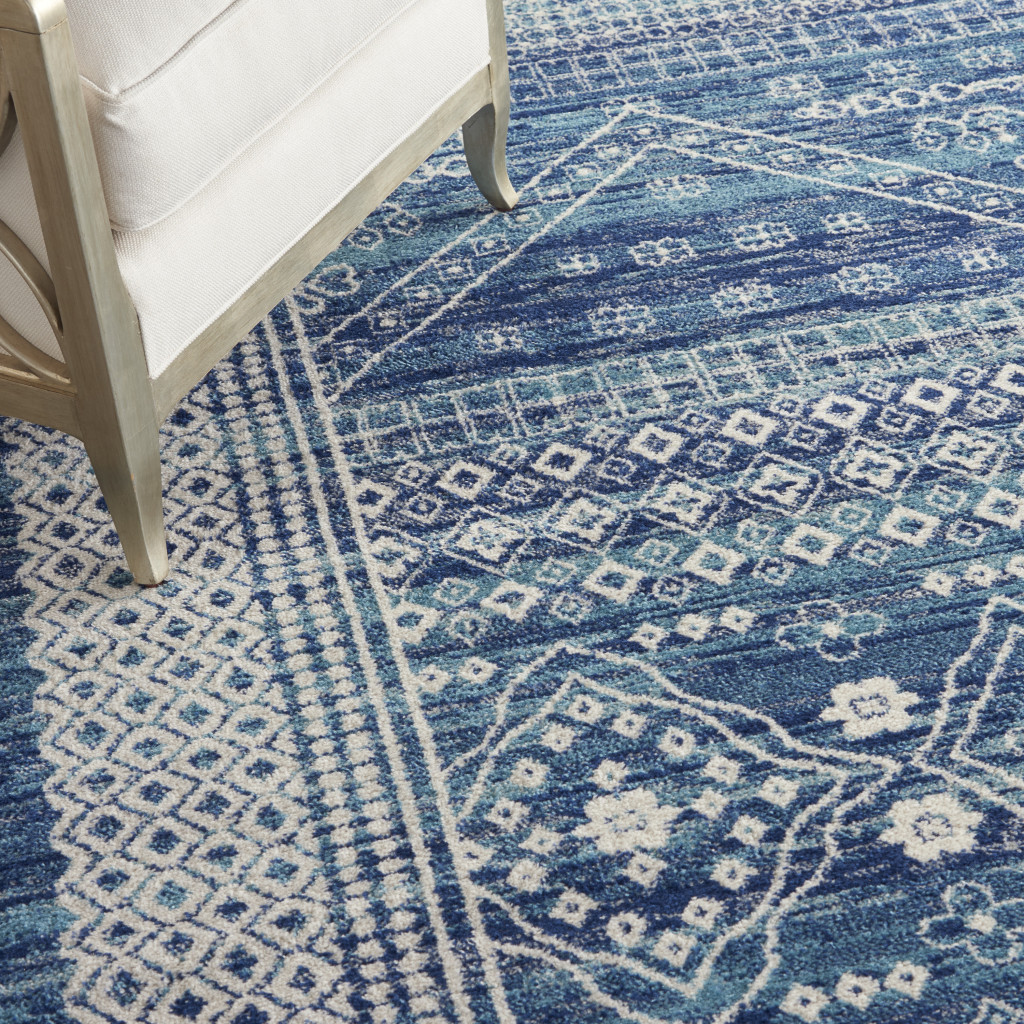 8" X 10" Navy Blue Power Loom Area Rug