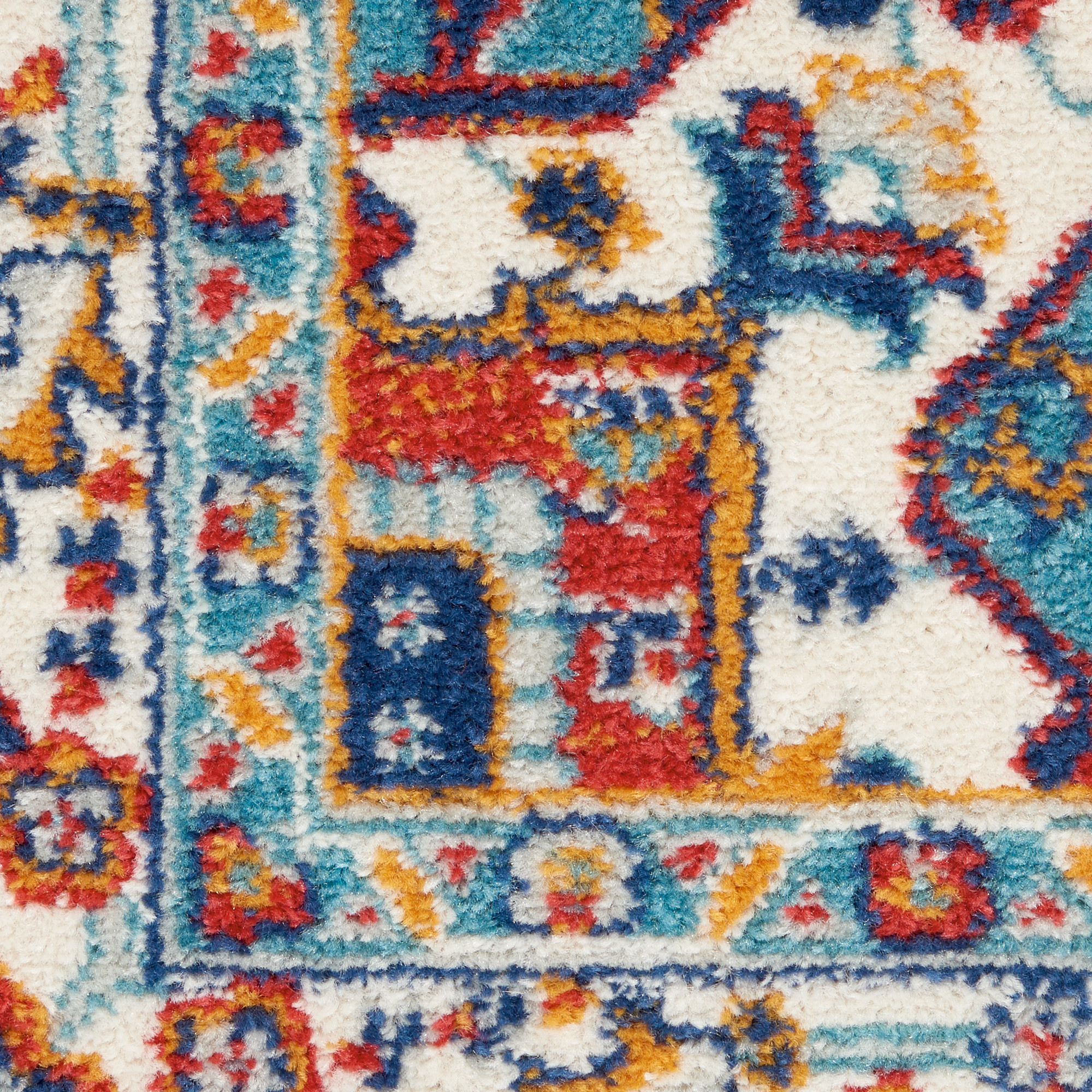 2" X 3" Red And Ivory Power Loom Area Rug
