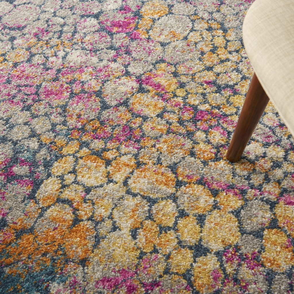 5 x 7 Yellow and Pink Coral Reef Area Rug