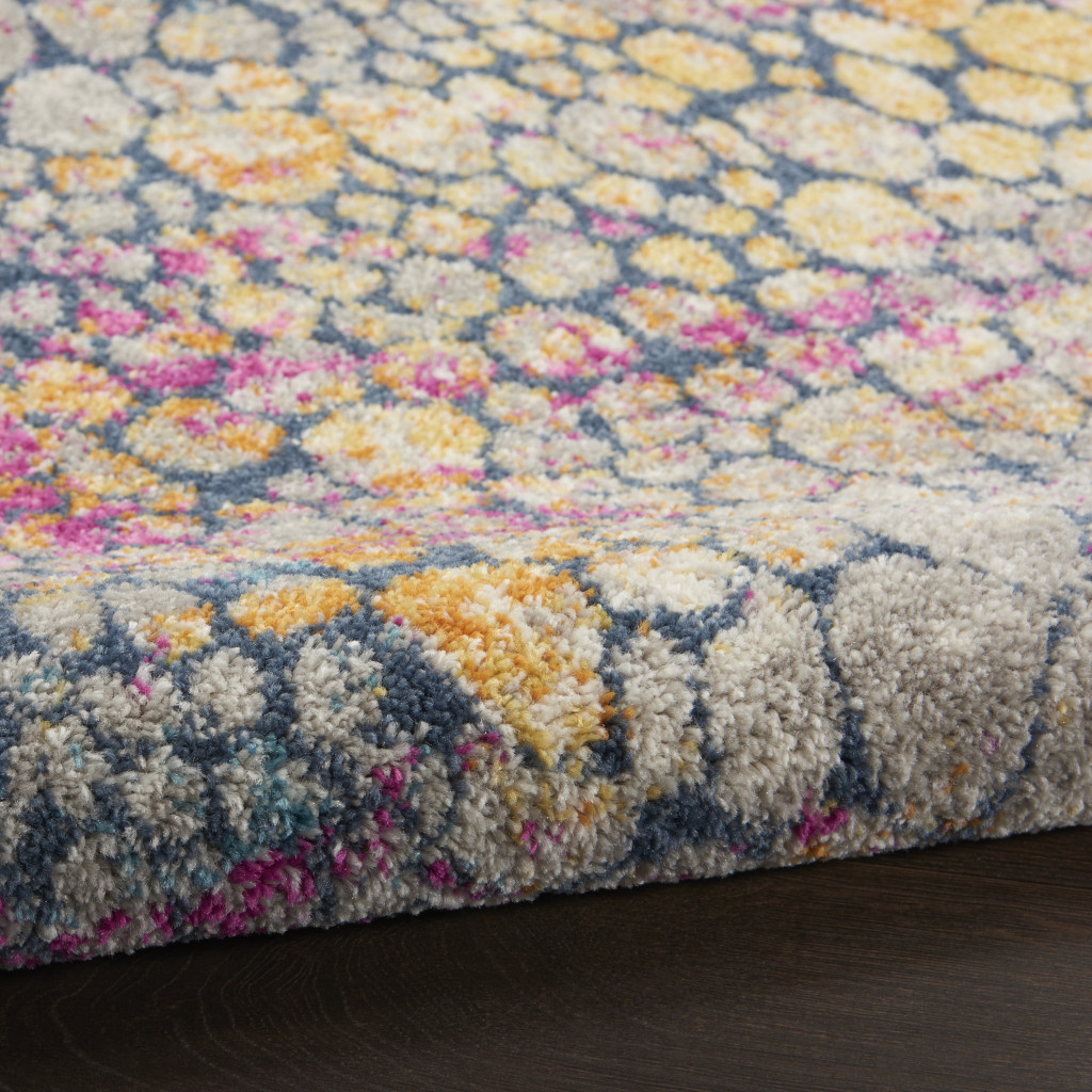 7" X 10" Pink And Ivory Coral Power Loom Area Rug