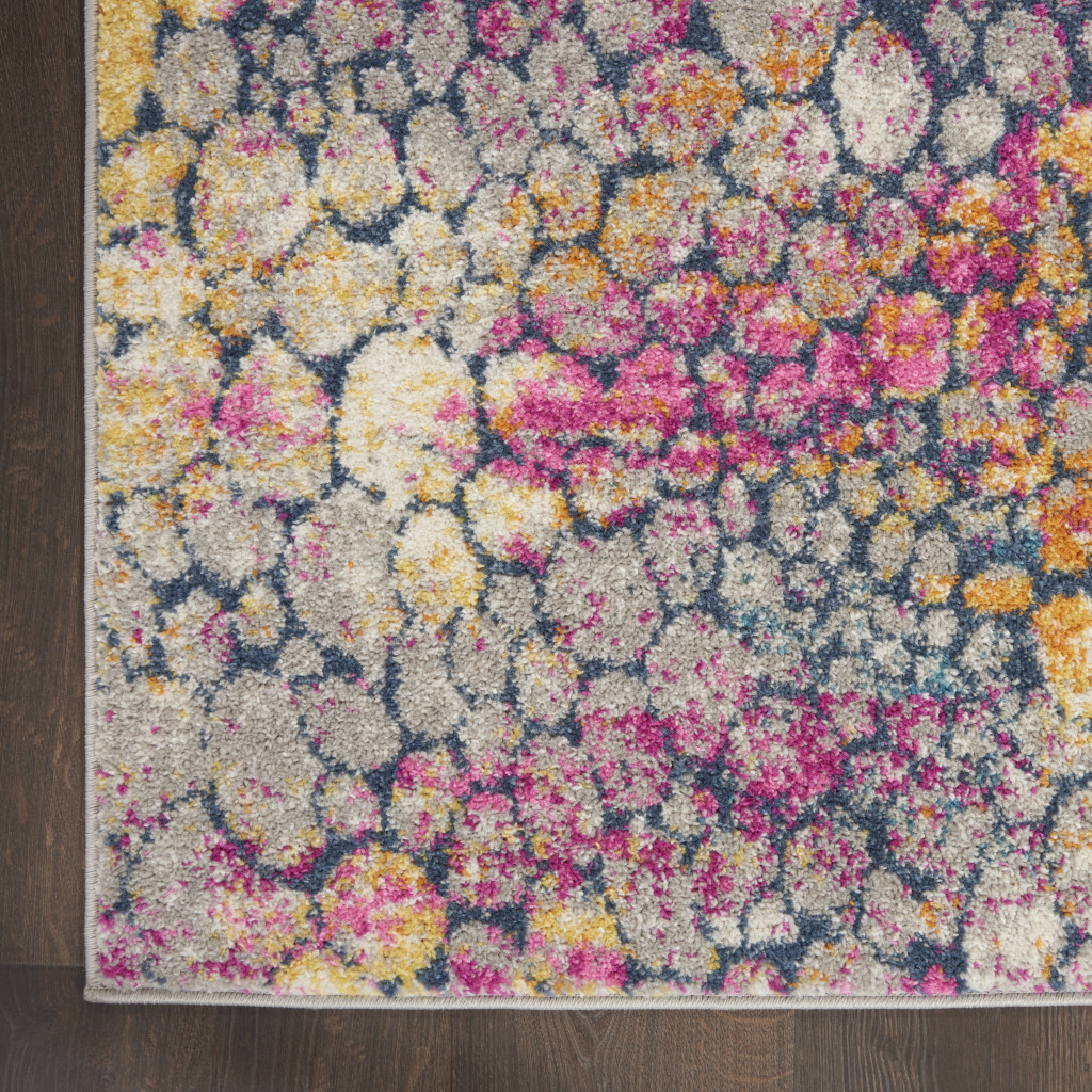 7" X 10" Pink And Ivory Coral Power Loom Area Rug