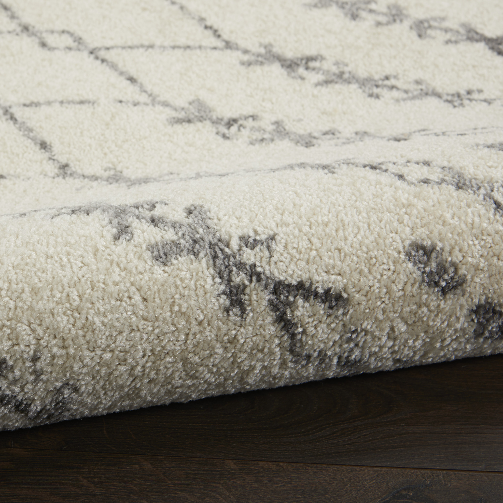 8" X 10" Gray Geometric Power Loom Area Rug