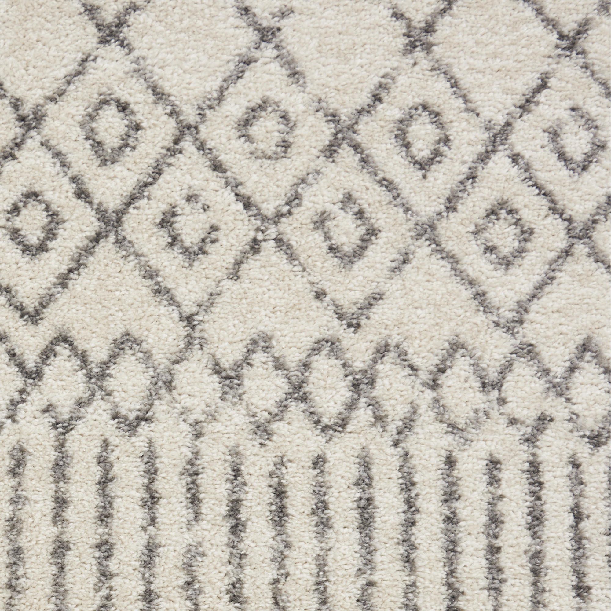 2" X 3" Gray Geometric Power Loom Area Rug