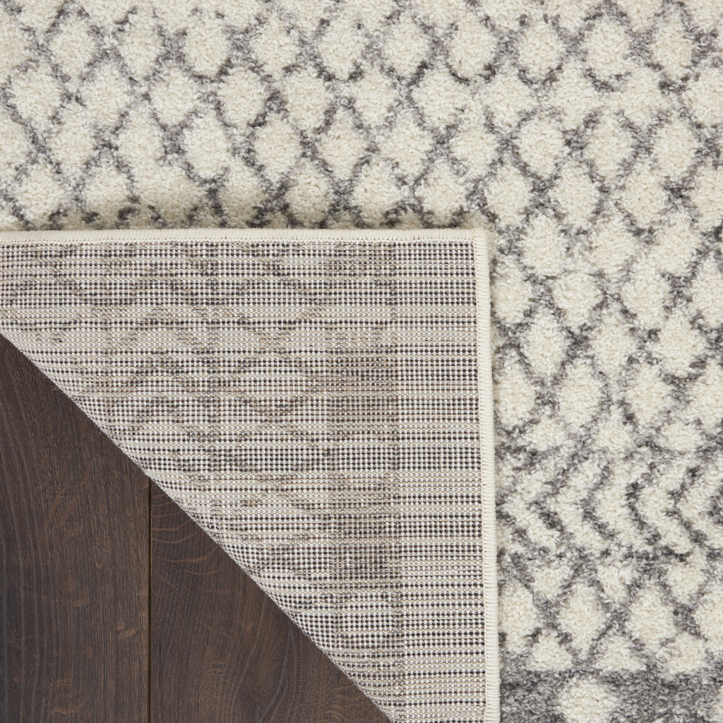 2" X 3" Gray Geometric Power Loom Area Rug