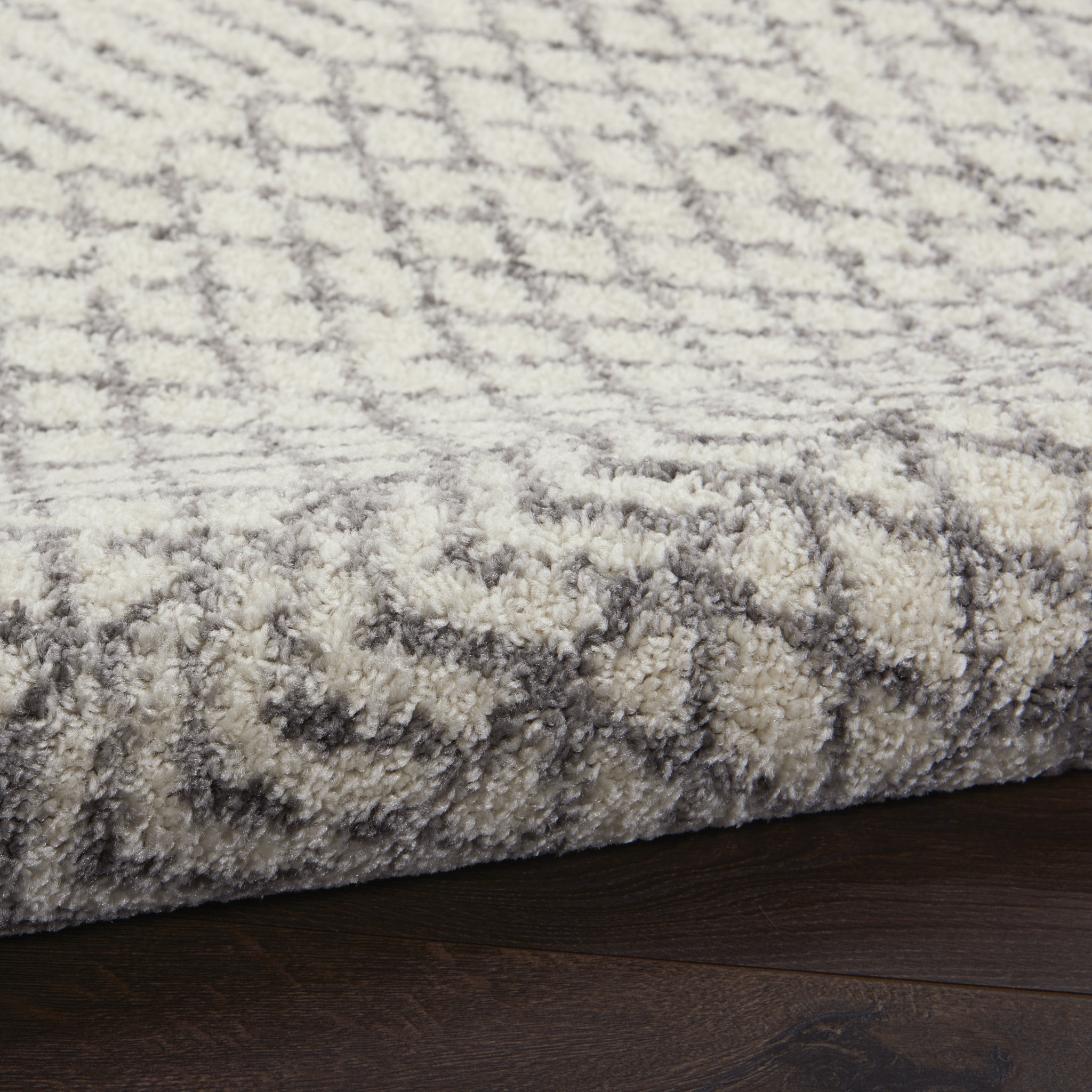 2" X 3" Gray Geometric Power Loom Area Rug