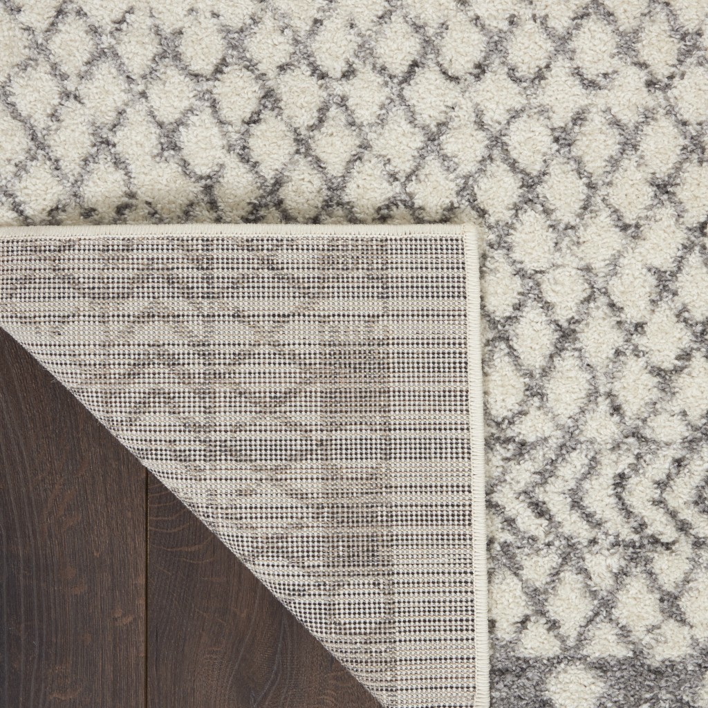 2 x 3 Ivory and Gray Geometric Scatter Rug
