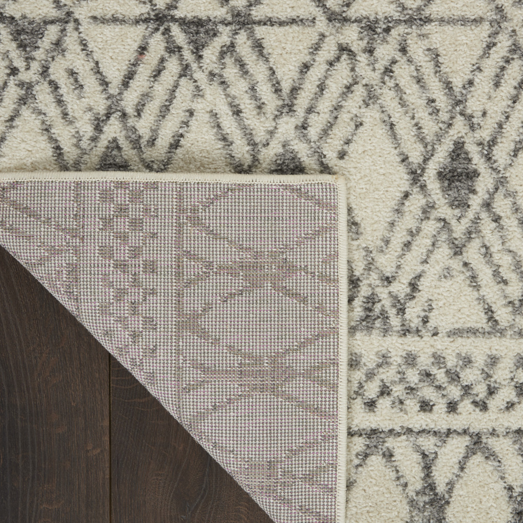 5" X 7" Gray Geometric Power Loom Area Rug