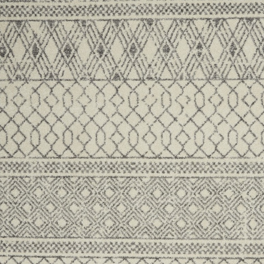 5" X 7" Gray Geometric Power Loom Area Rug