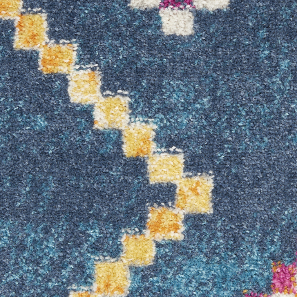 2" X 3" Navy Blue Southwestern Berber Area Rug