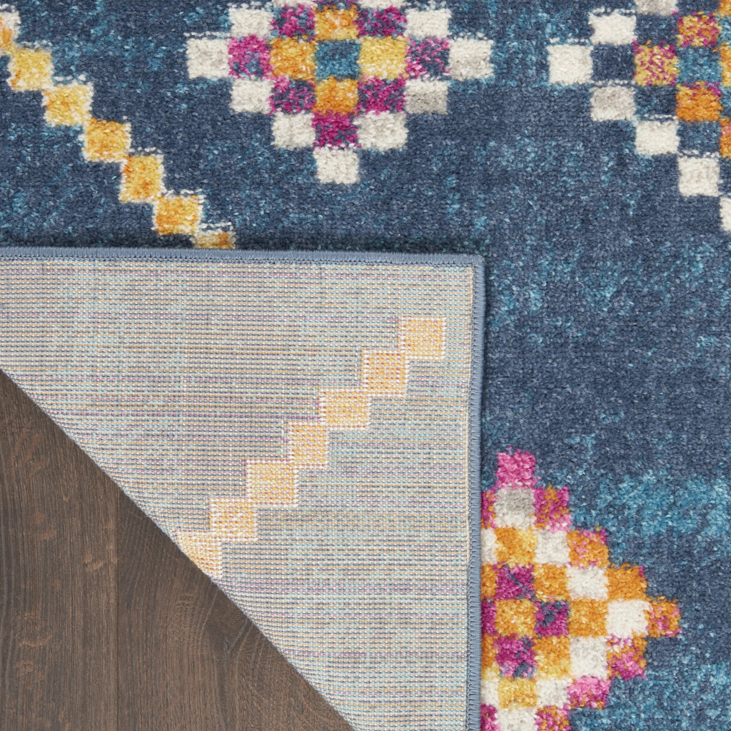 2" X 3" Navy Blue Southwestern Berber Area Rug