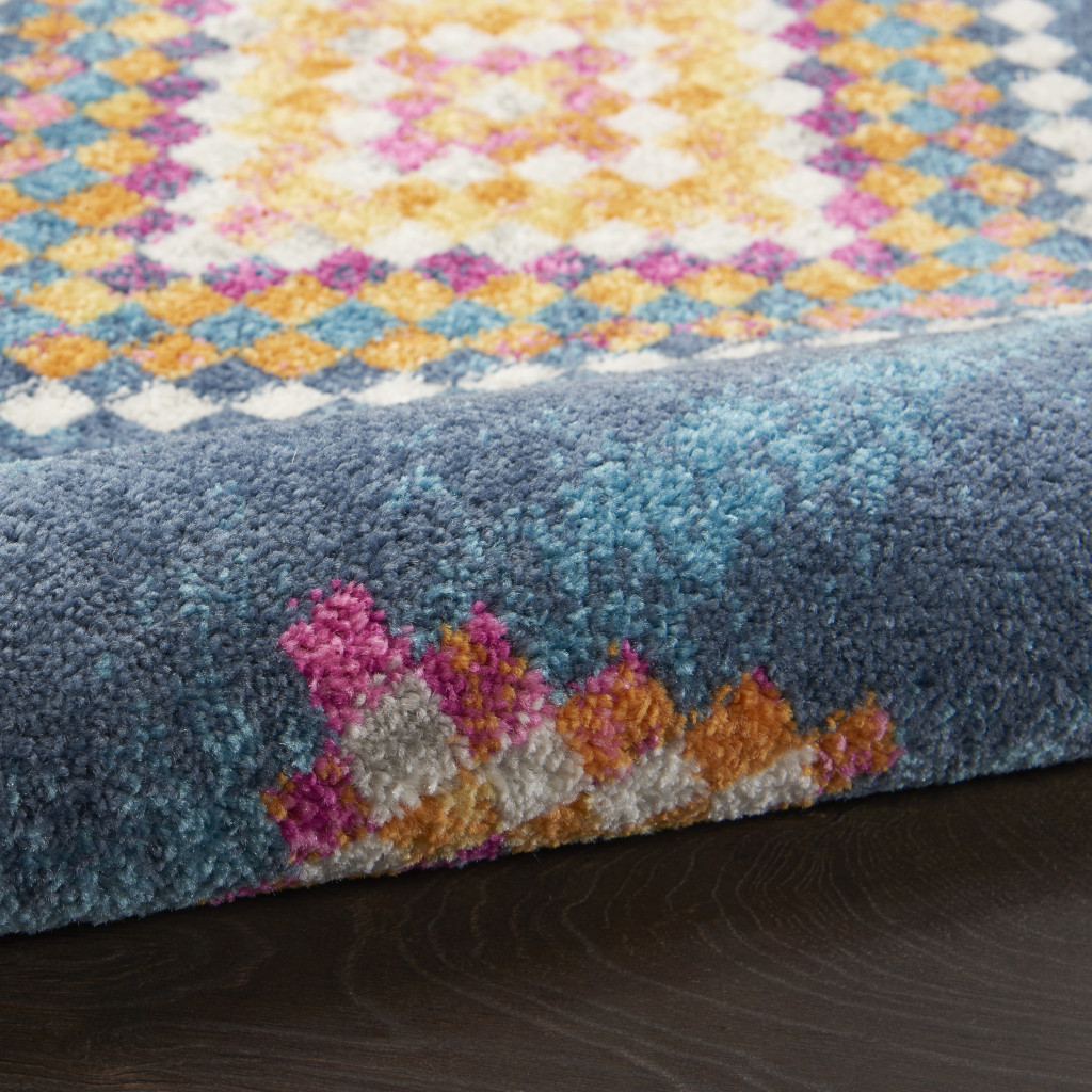 2" X 3" Navy Blue Southwestern Berber Area Rug