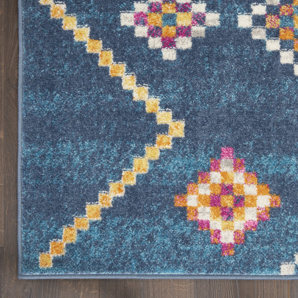 2" X 3" Navy Blue Southwestern Berber Area Rug