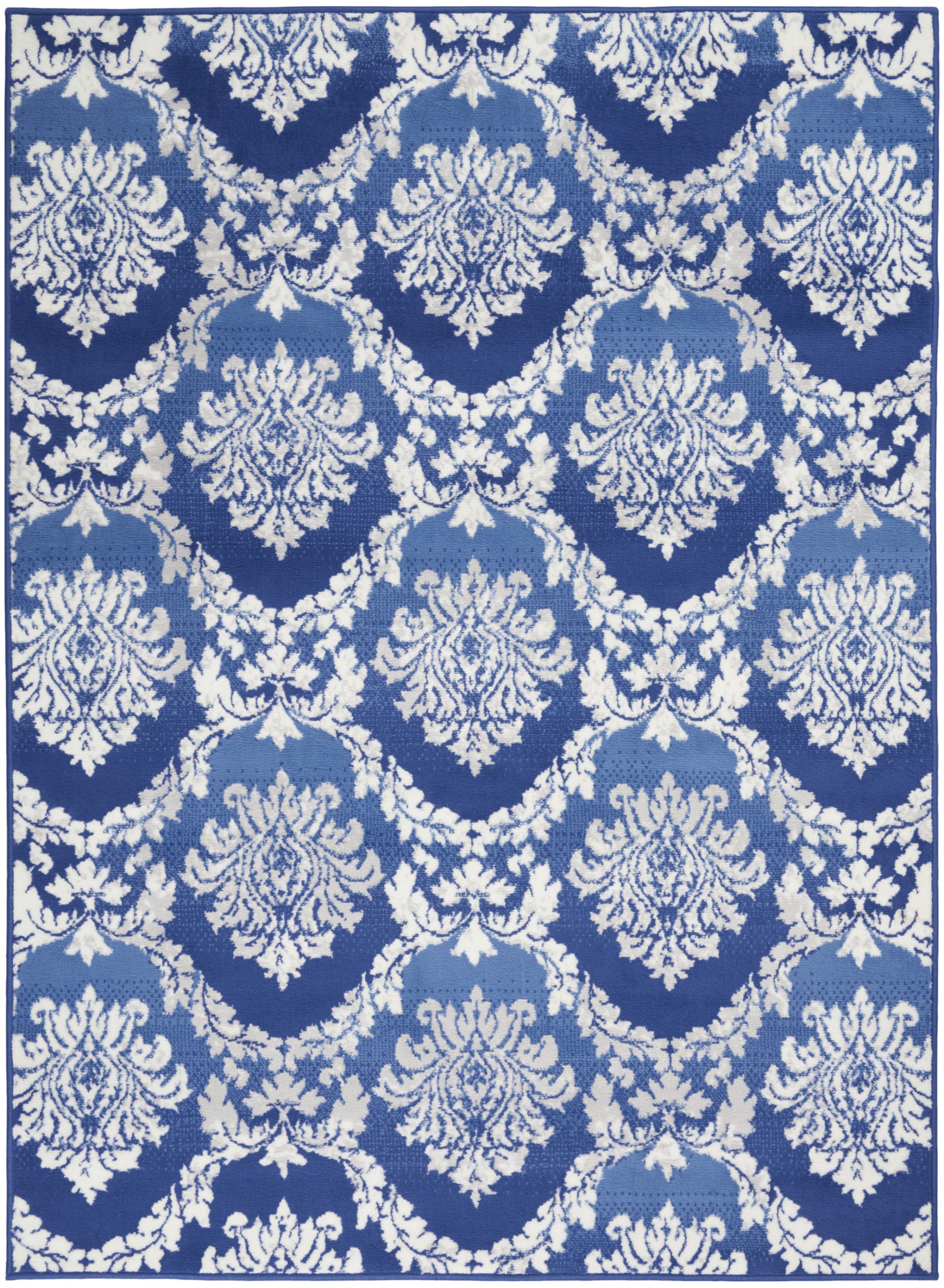 5' X 7' Blue Floral Dhurrie Area Rug-385820-1