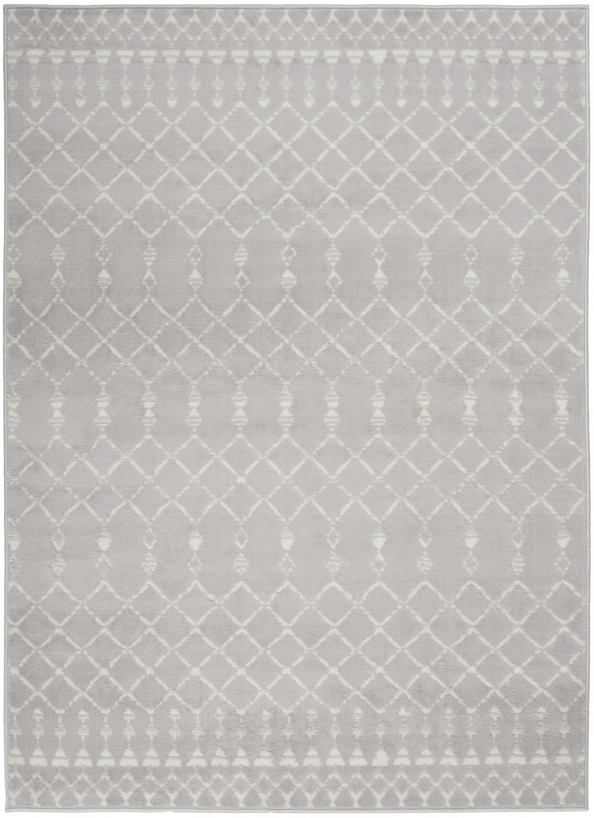 5 X 7 Gray And Ivory Berber Pattern Area Rug