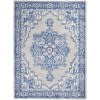 4' X 6' Blue Gray Floral Dhurrie Area Rug-385832-1