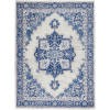 4' X 6' Blue And Ivory Floral Dhurrie Area Rug-385835-1