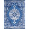 4' X 6' Navy Blue Floral Dhurrie Area Rug-385838-1