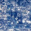 5" X 7" Navy Blue Floral Dhurrie Area Rug