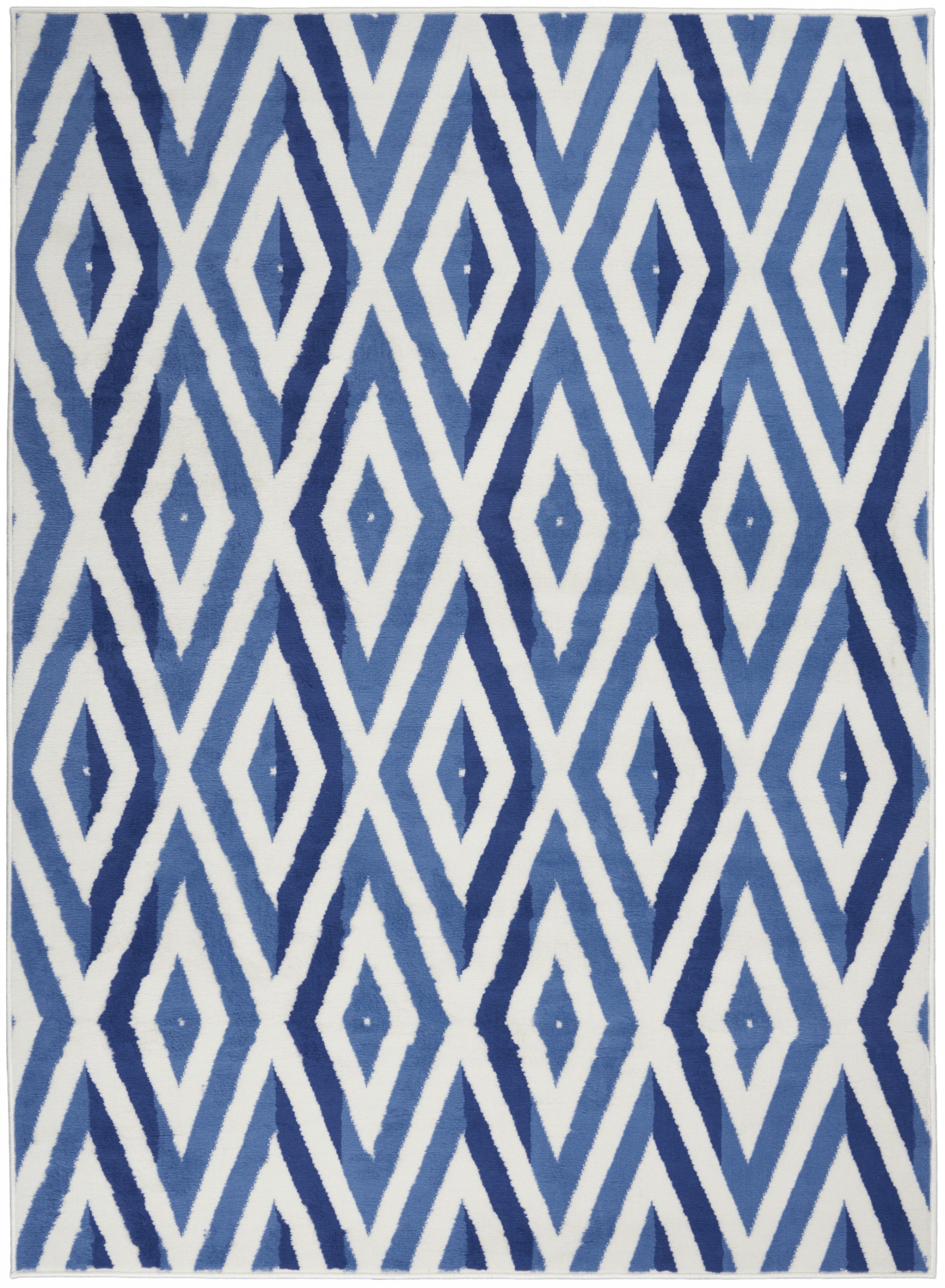 4' X 6' Blue And Ivory Geometric Dhurrie Area Rug-385841-1