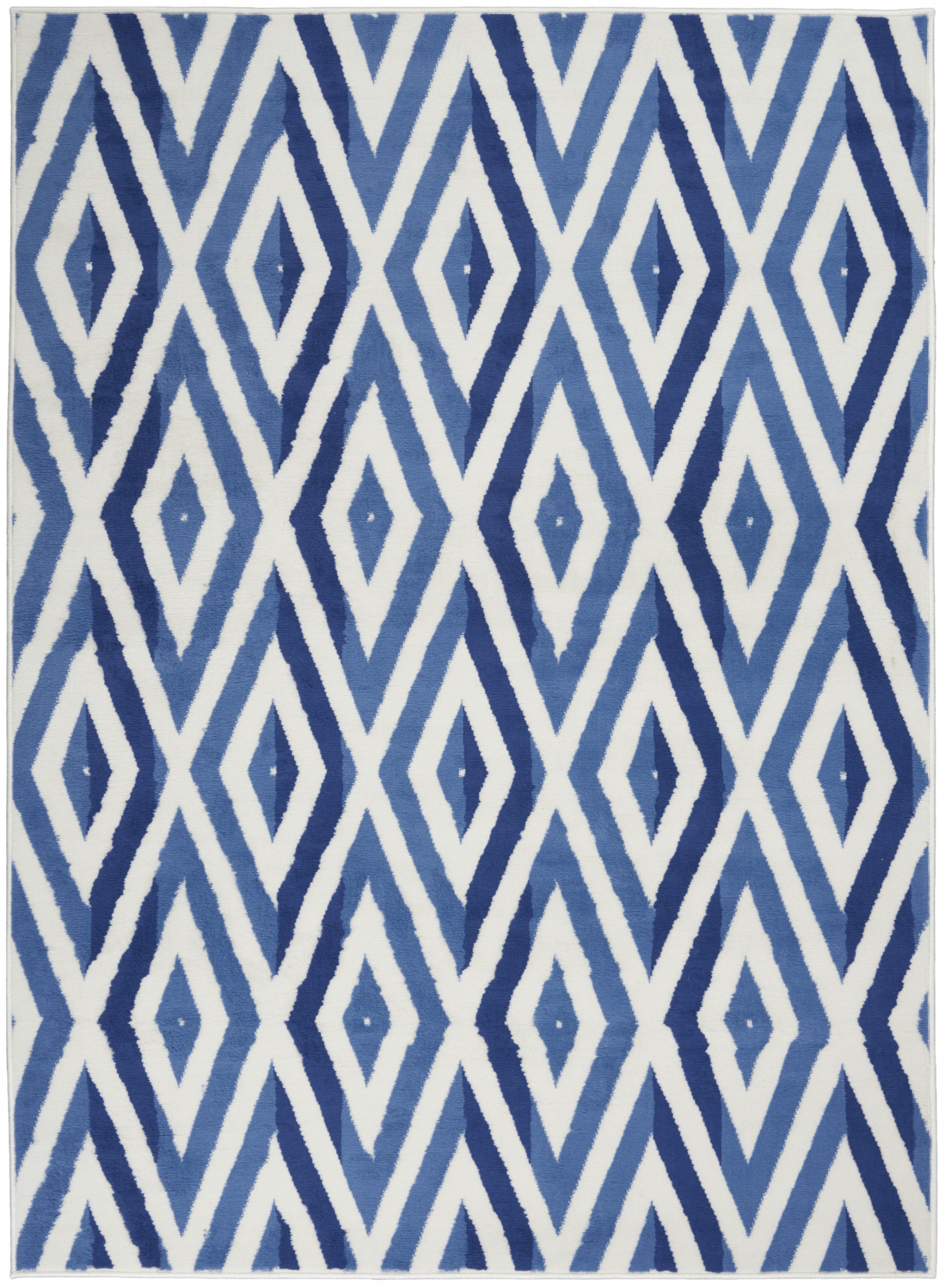 6' X 9' Blue And Ivory Geometric Dhurrie Area Rug-385843-1