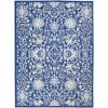 4' X 6' Navy Blue Floral Dhurrie Area Rug-385865-1