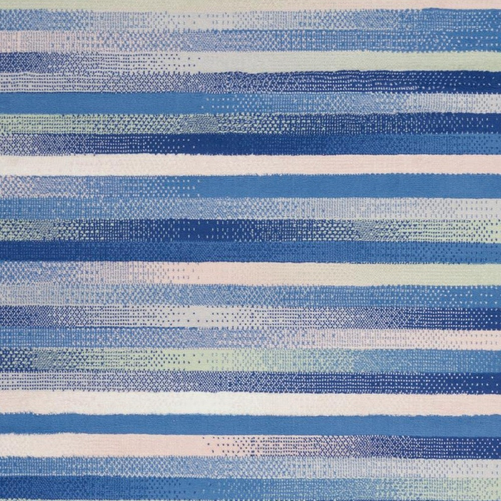 6" X 9" Blue And White Striped Dhurrie Area Rug