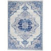 4' X 6' Navy Blue Floral Dhurrie Area Rug-385886-1