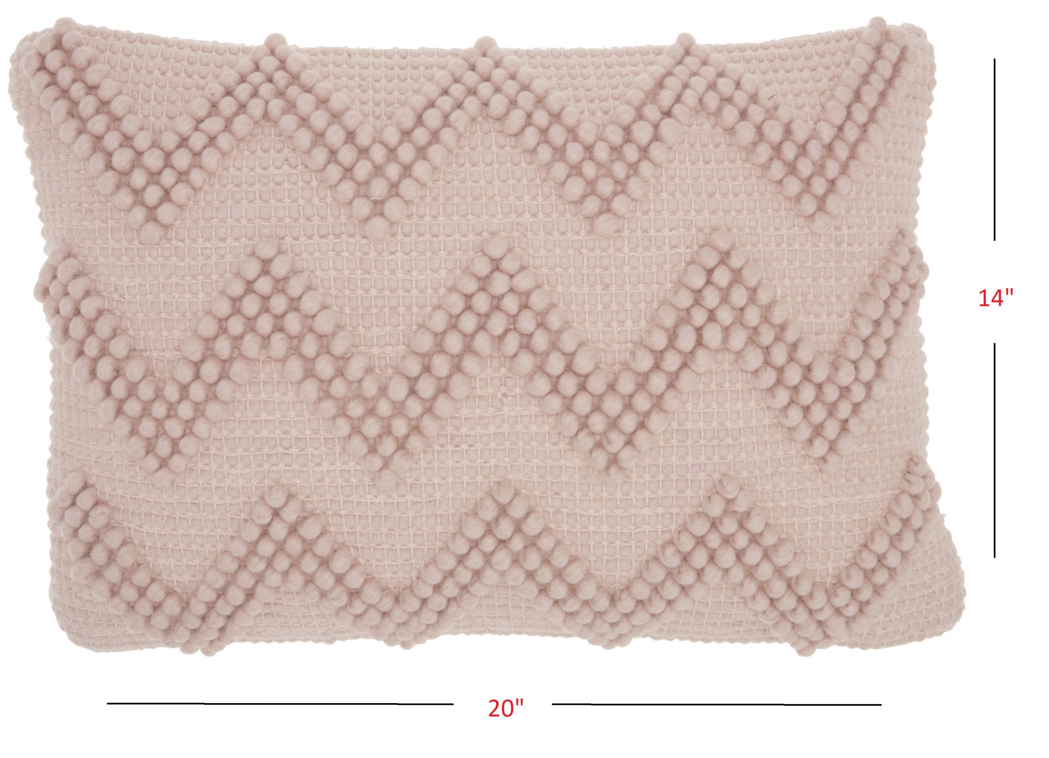 Tea Pink Chevron Detail Lumbar Pillow