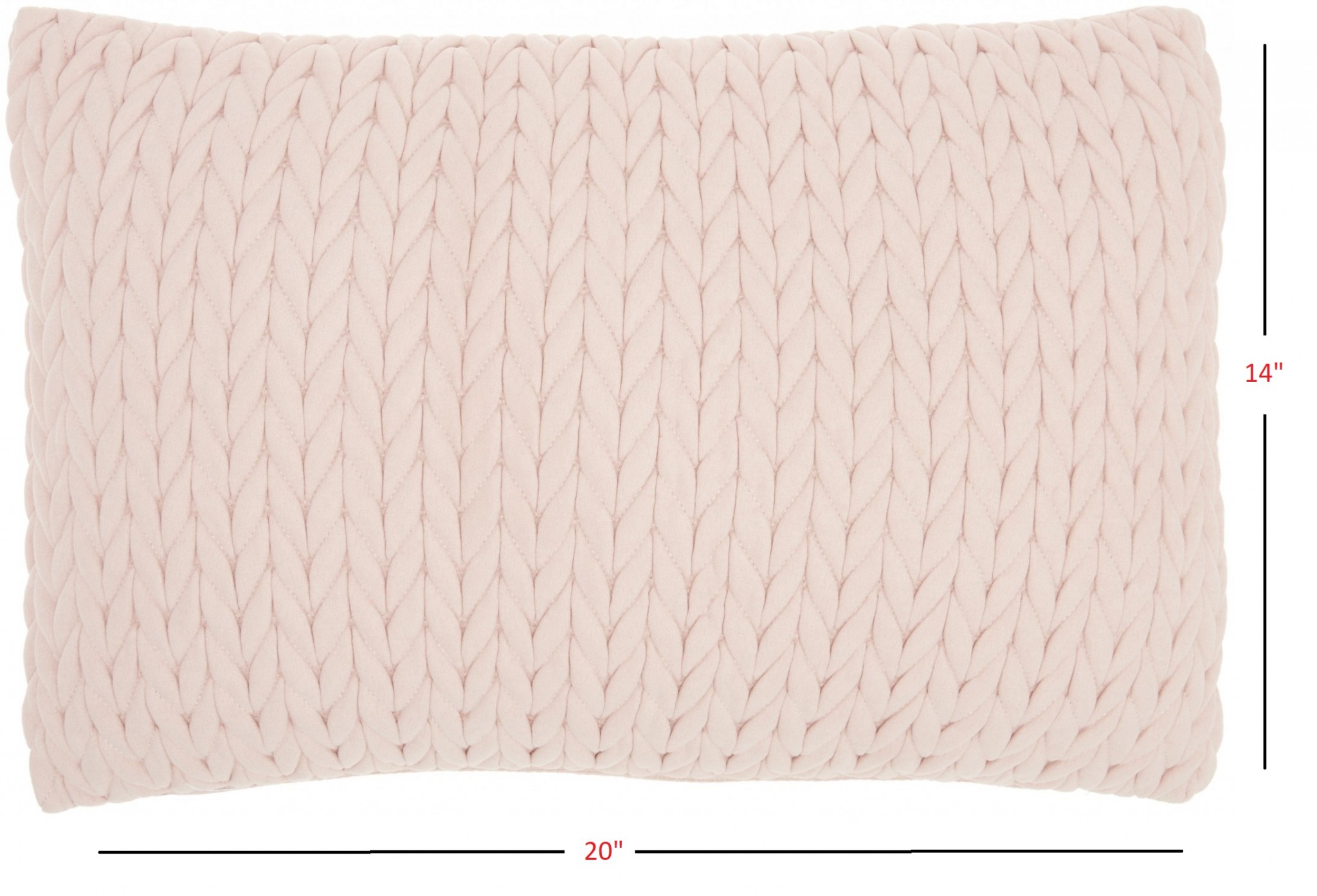 Blush Pink Chunky Braid Lumbar Pillow