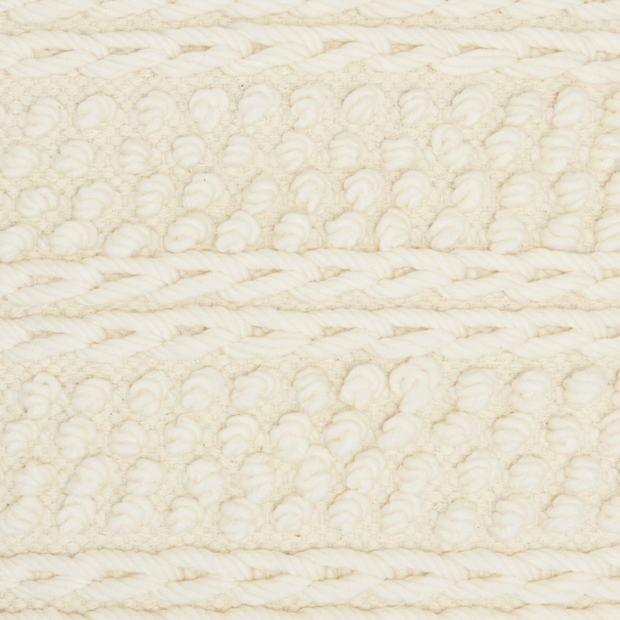 Ivory Textured Dots And Stripes Throw Pillow