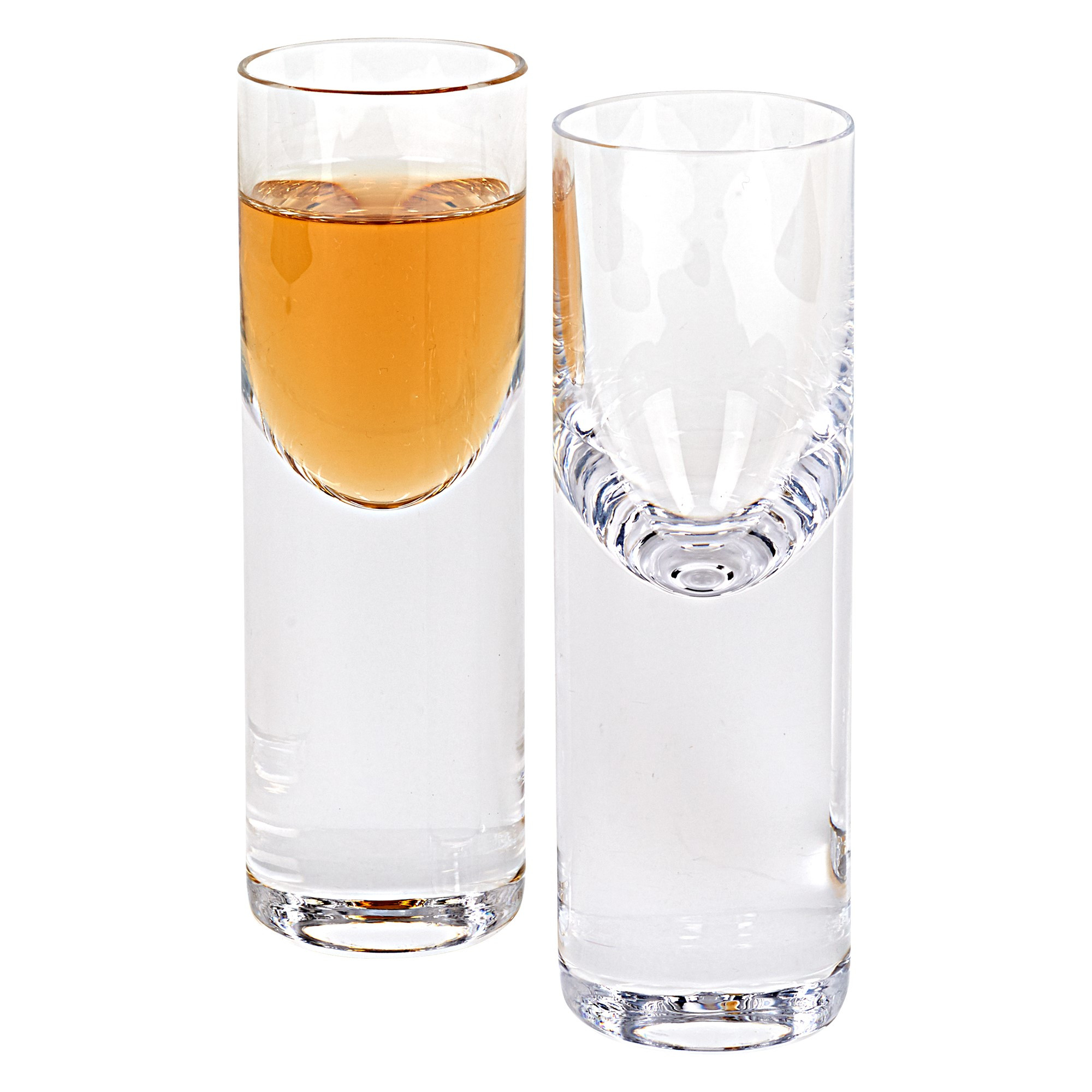Set of 2 Mouth Blown Crystal Long Shot Glasses